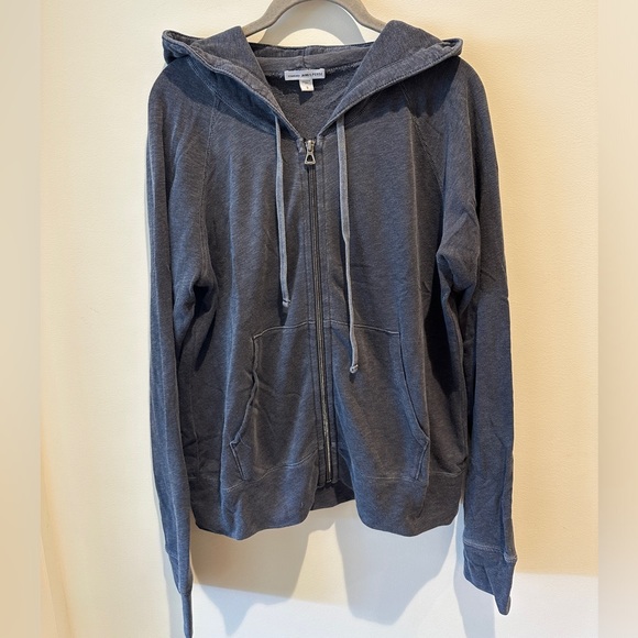 James Perse Vintage French Terry Zip Up Hoodie size 3 (L)